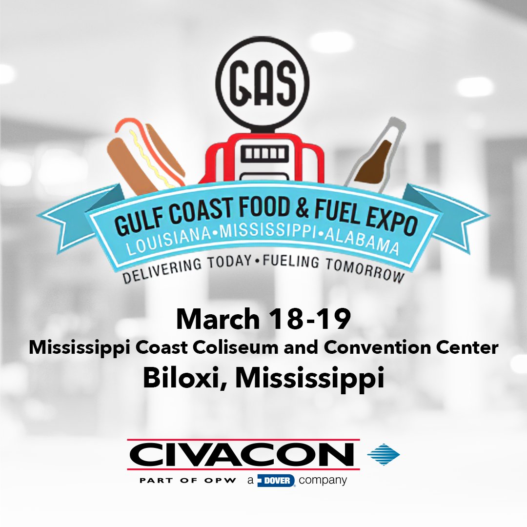 CivaconEquip's tweet photo. We’re ready for networking, education sessions and connecting with colleagues at the 2026 Gulf Coast Food &amp; Fuel Expo, March 18-19 in Biloxi. Be sure to say hello! Learn more about the Expo here: https://t.co/VGHh8g7bRQ 

#FuelDeliveryEquipment #Civacon #GCFFE #RetailFuel https://t.co/xD70tzHYN8