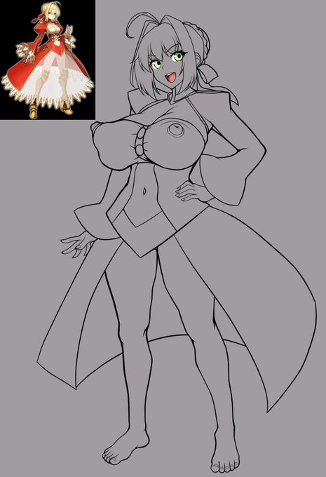 あ～これ足甲がヒールみたいになってる……無理に描かずに省いていっかぁ、生足のほうがエロいし良いでしょ