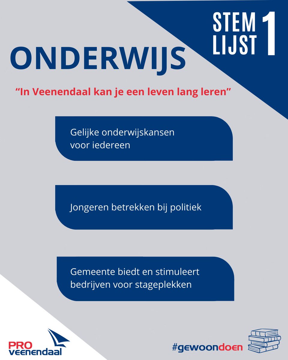 We bevorderen de kansengelijkheid voor iedereen met toekomstgericht, inclusief onderwijs dicht bij huis.

Wil je onze volledige over onderwijs weten? Bekijk dan nu onze website! pro-veenendaal.nl/onderwijs/