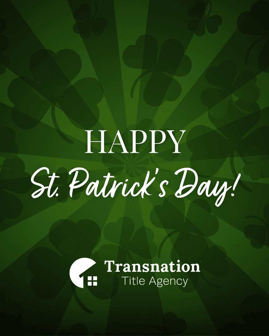 TransnationT's tweet photo. Feeling lucky this St. Patrick’s Day 🍀

Here’s to smooth closings and strong partnerships. Wishing you a Happy St. Patrick’s Day from all of us at Transnation Title!

#StPatricksDay2026 #TransnationTitle https://t.co/T6R6URW94q