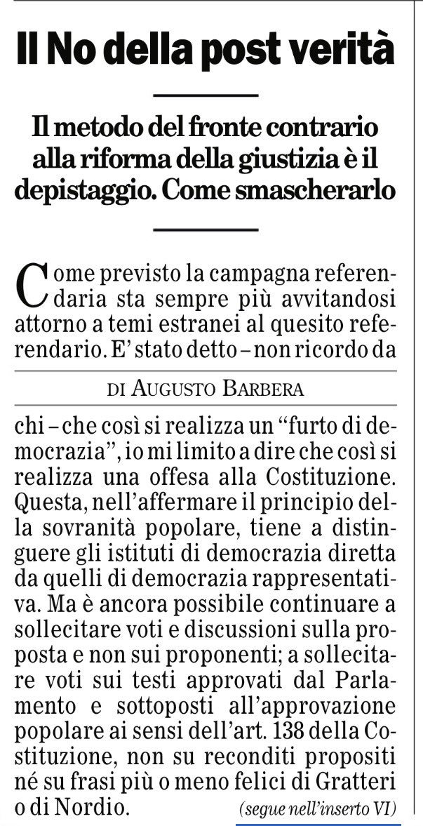 GibelliTiziana's tweet photo. Faccia a faccia:
#AugustoBarbera versus #Mannoia…
E l’ex Presidente della CorteCostituzionale smaschera I #depistaggi (che io più rudemente definisco #menzogne) del fronte del NO.
Su @ilfoglio_it di oggi. https://t.co/R7EtTPKFV9