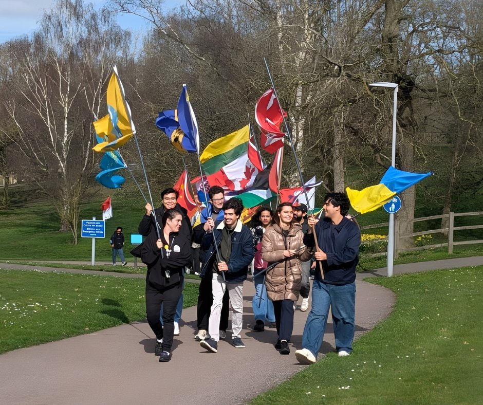 Uni_of_Essex's tweet photo. Our One World Essex celebrations began today with the annual flag parade across our Colchester Campus.

It’s a fantastic chance to celebrate what makes Essex so special, a truly global community coming together in one place. https://t.co/QxiO8qTuKv