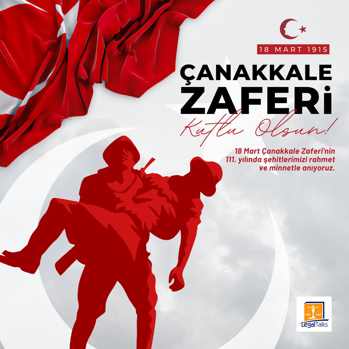 legaltalkscomtr's tweet photo. 18 Mart Çanakkale Zaferi’nin yıl dönümünde, vatanımız için canlarını feda eden aziz şehitlerimizi rahmet ve minnetle anıyoruz. https://t.co/ighqIq8gLd