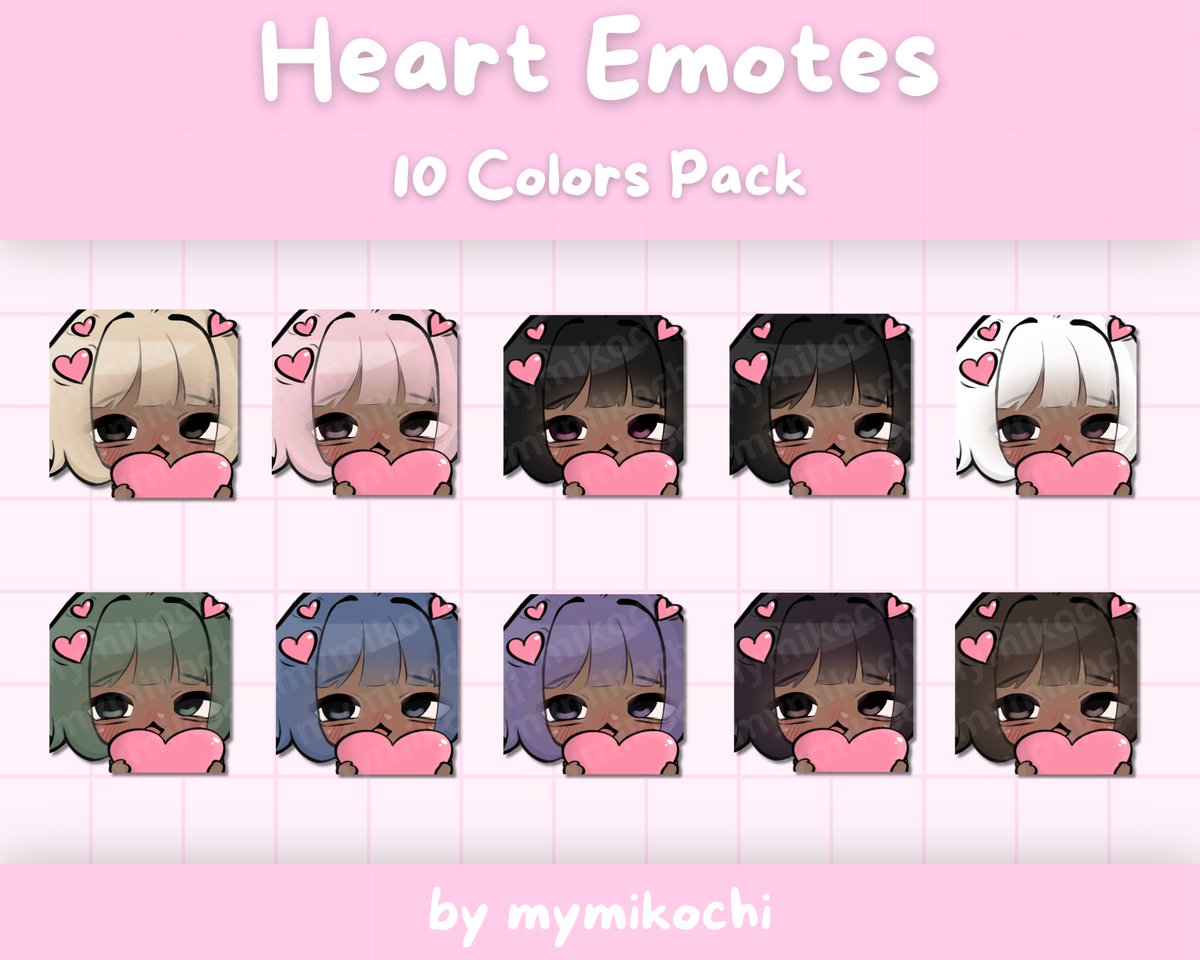 Here is the other version of my heart emote 🩷
Hope you guys like them ! 
Link to my Etsy shop on my profile ~ 🎀