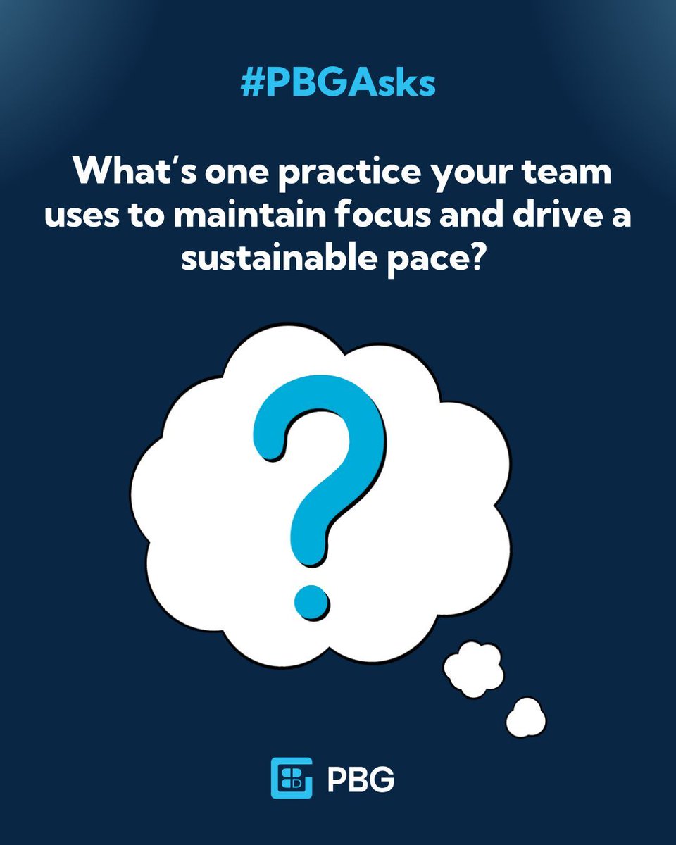 PBG_tech's tweet photo. The first quarter is a critical time in GovCon, a period for setting the tempo for the months ahead. For small businesses, that means building on momentum without burning out our teams.

What’s one practice your team uses to maintain focus and drive a sustainable pace? https://t.co/BntdRx9hE0