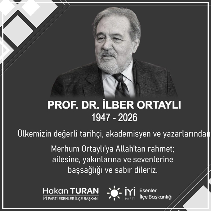 Ülkemizin Değerli Tarihçi, Akademisyen ve Yazarlarından merhum İlber Ortaylı’nın  cenazesine, Kadın Politikaları Başkanımız Sayın Nurten Çeviroğlu ve Ekibi Katılım sağlayanlar arasındaydı.

Ailesine, yakınlarına ve sevenlerine Başsağlığı ve sabır diliyoruz.