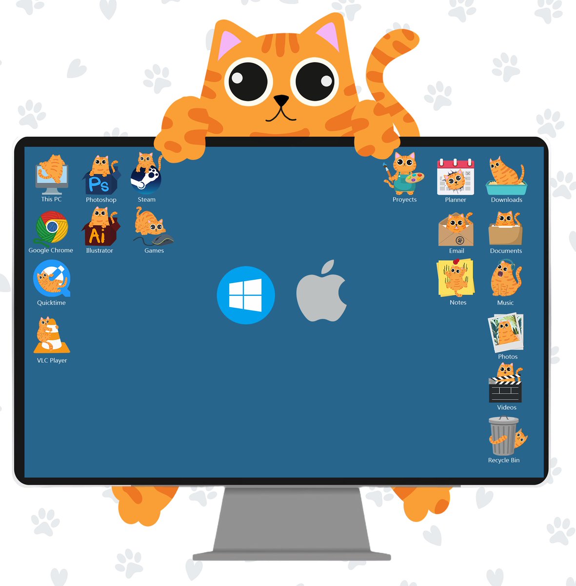 catnipartprints's tweet photo. Make your desktop purr-fect! 😻 Grab this set of 30 Orange Cat Desktop Icons for Windows &amp; Mac.
Link below 👇
#CozyDeskSetup #CatArt #ArtistsOnTwitter #digitalart #orangecat https://t.co/ngn8JbdxcU