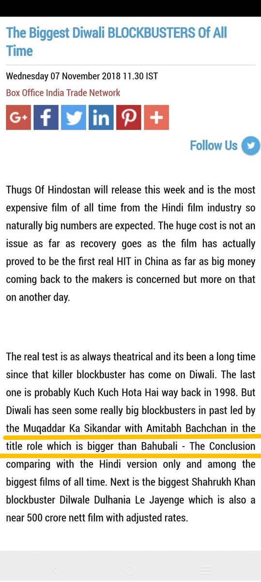 TheVivekVerse's tweet photo. #MuqaddarKaSikandar (1978) 51 Weeks >>> #Sholay (1975) 50 Weeks

#MuqaddarKaSikandar (5.50cr+ FFs) was Bigger HIT than #Bahubali2 (5.25cr+ FFs) &amp; #DDLJ (4.80cr FFs) in terms of Footfalls/Tickets Sold.

But Popularity Wise Way Behind Other Amitabh's BLOCKBUSTER Movies https://t.co/lPWlP5IwVa