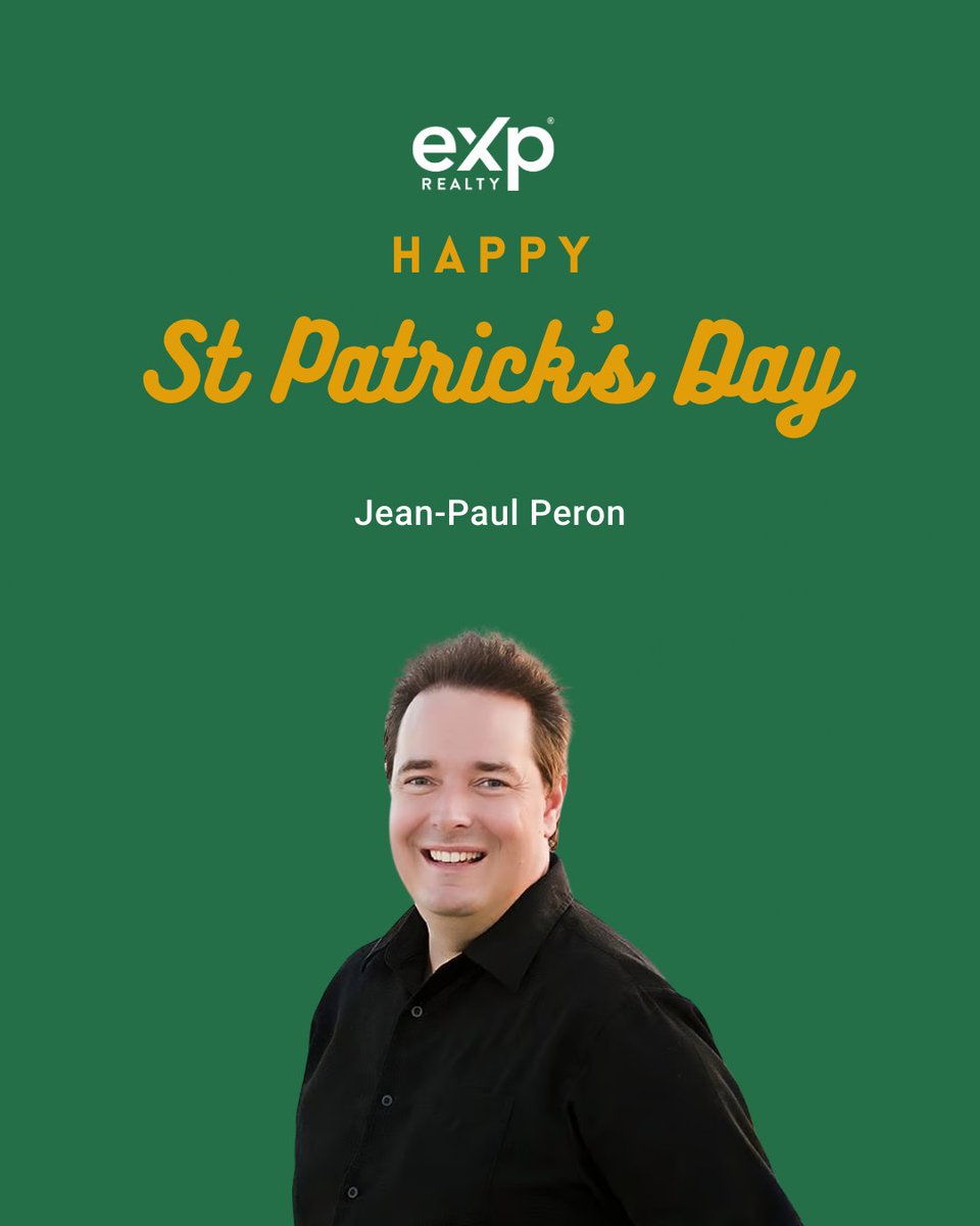 Happy St. Patrick’s Day! ☘️ Wishing you luck, happiness, and maybe even a little real estate gold today.

— Jean-Paul Peron | eXp Realty

#HappyStPatricksDay #LuckOfTheIrish #StPatricksDay #eXpRealty #JeanPaulPeron #RealEstateLife #DreamHome #HouseGoals ☘️