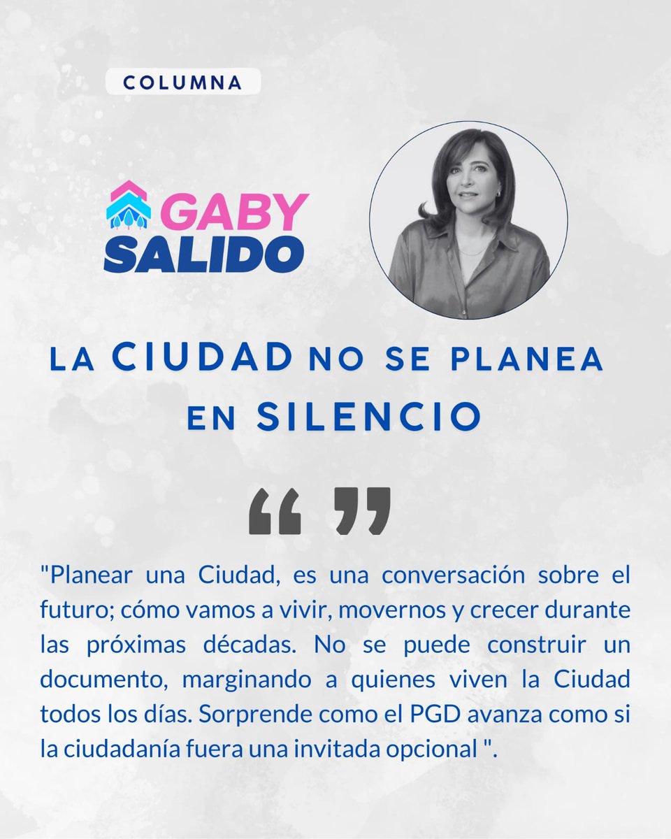 gabysalido's tweet image. 📰🗣️🚫 En mi columna en @elsolde_mexico, hablo sobre cómo este fin de semana tocó el turno a la #MiguelHidalgo, para discutir sobre el #PGD.

El Instituto de Planeación nació con la intención de ser un organismo técnico e institucional, capaz de pensar la ciudad más allá de los