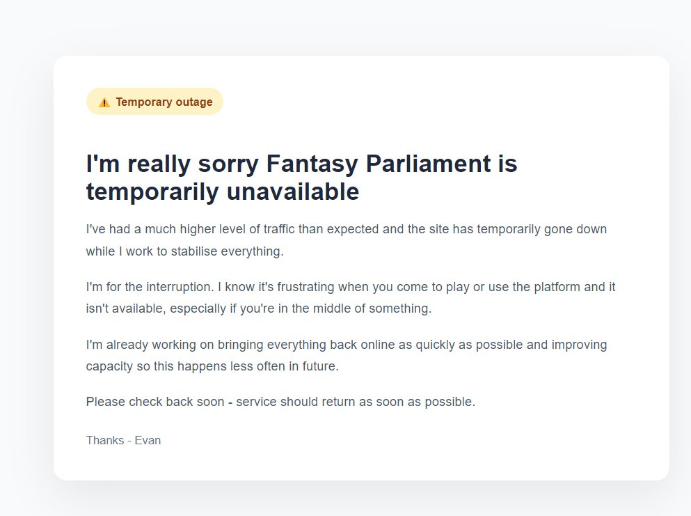 Fantasy Parliament tweet media