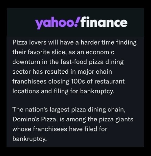 Why are all pizza chains slowly going under?