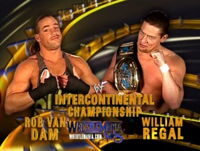 wrestle_hist's tweet photo. 3/17/2002
Rob Van Dam defeated William Regal to become the new Intercontinental Champion at WrestleMania X8 from Skydome in Toronto, Canada.
#WWF #WWE #WrestleManiaX8 #RobVanDam #RVD #WholeFnShow #MrMondayNight #OneOfAKind #WilliamRegal #IntercontinentalChampionship https://t.co/RUbBjUfeol
