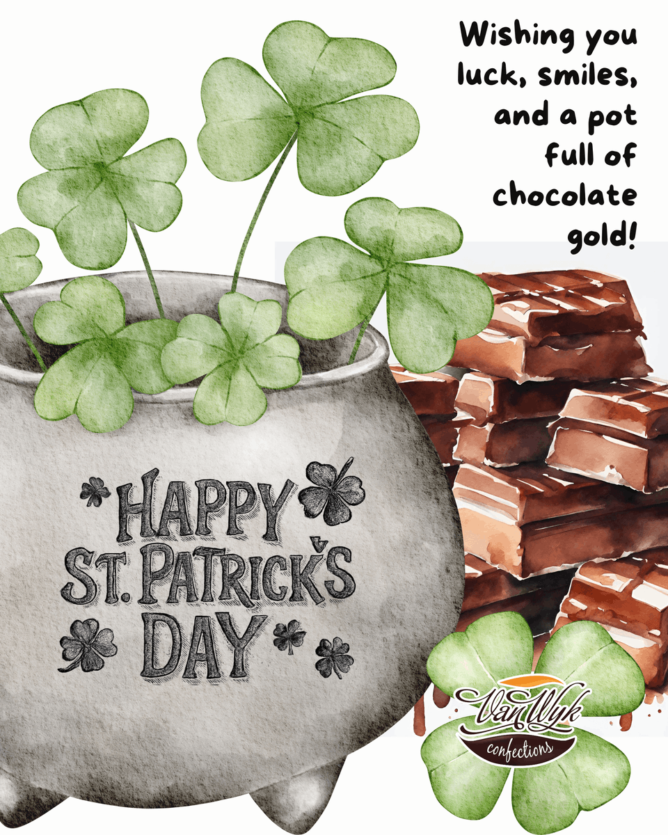 vwconfections's tweet photo. A little luck, a lot of chocolate, and smiles all around.
🍀 Happy St. Patrick’s Day! #vanwykconfections https://t.co/Vyggtv8PdV