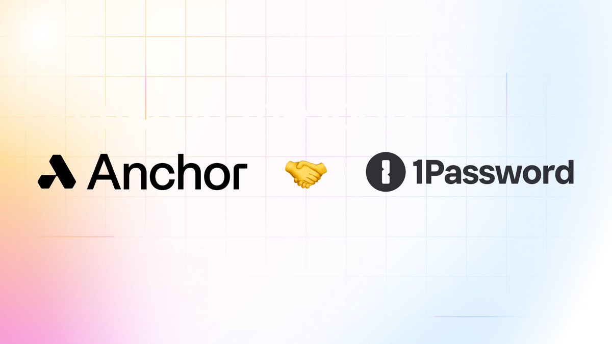 Anchor x 1Password graphic