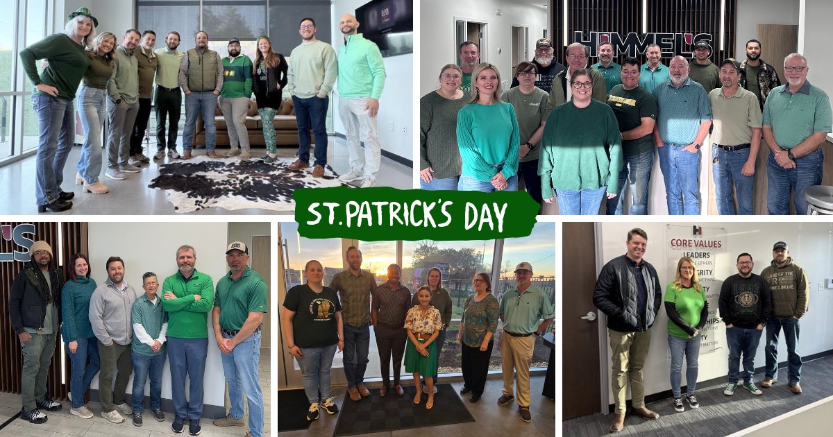 HimmelsHardware's tweet photo. Feeling LUCKY to have a team like this🍀Happy St. Patrick's Day!

Want to learn more about Himmel's? Visit our website: https://t.co/r6bEshaTpp https://t.co/cF3dfI13wM