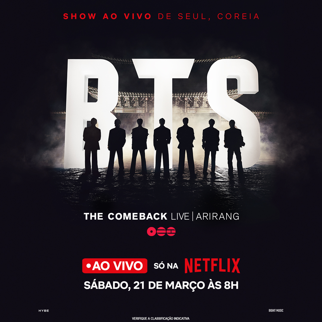 NetflixBrasil's tweet photo. @JhenniferArt, isso que é fã de verdade! O BTS retorna aos palcos dia 21 de março, às 8h (horário de Brasília) e eu vou estar aqui pra te avisar. ❤️ responda #parar para não receber mais notificações