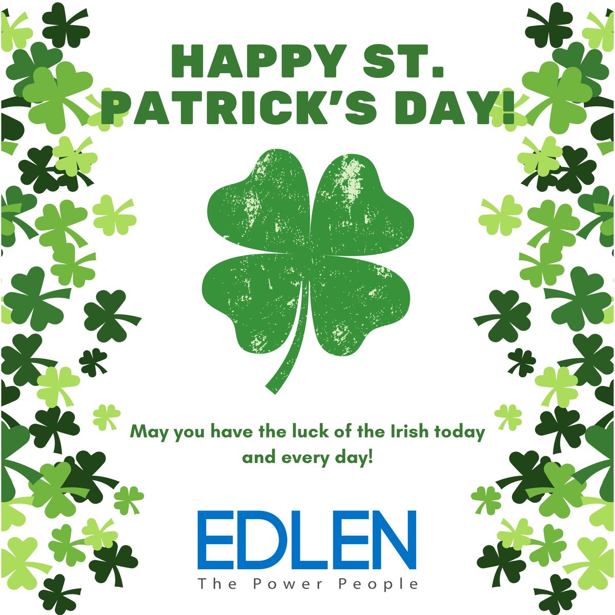 EdlenElectrical's tweet photo. ☘️Happy St. Patrick's Day from your friends at Edlen #ThePowerPeople ☘️ https://t.co/tCl5ePyyPM