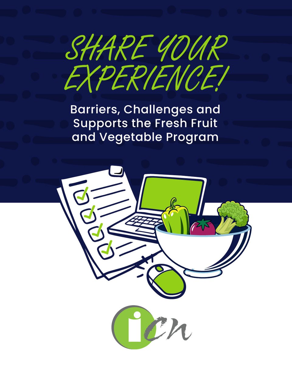 ichildnutrition's tweet photo. Have you been involved with the Fresh Fruit and Vegetable Program? 🍎🥕 Your experience matters!
Take a few minutes to complete the survey and make your voice heard! 💬✨
Click here: https://t.co/nl35FkS3Id
#FreshFruitandVegetableProgram #FFVP #SchoolNutrition https://t.co/iUDMypIbUO