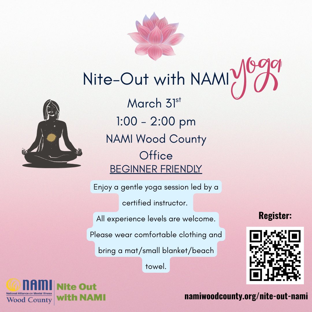 NAMIWoodCounty's tweet photo. We’re excited to announce our upcoming Nite-Out with NAMI events! All events will take place at the NAMI Wood County Office and are free to attend. Register or learn more about each Nite-Out at https://t.co/W7JLNbLm2g. https://t.co/HQrZpEEkXc