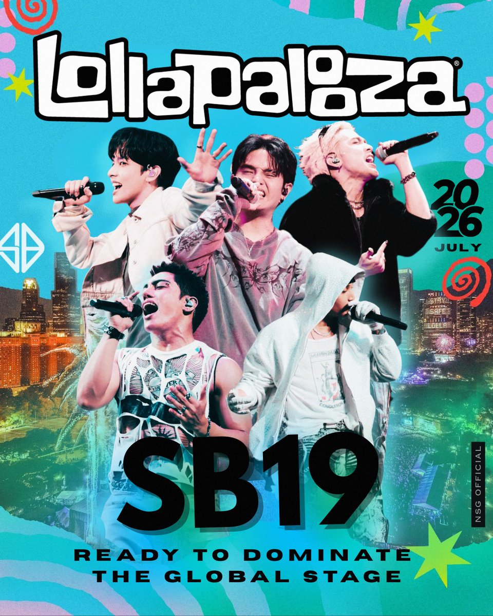 _OfficialNSG_'s tweet image. @SB19Official will be performing at LOLLAPALOOZA this 2026!🍭
