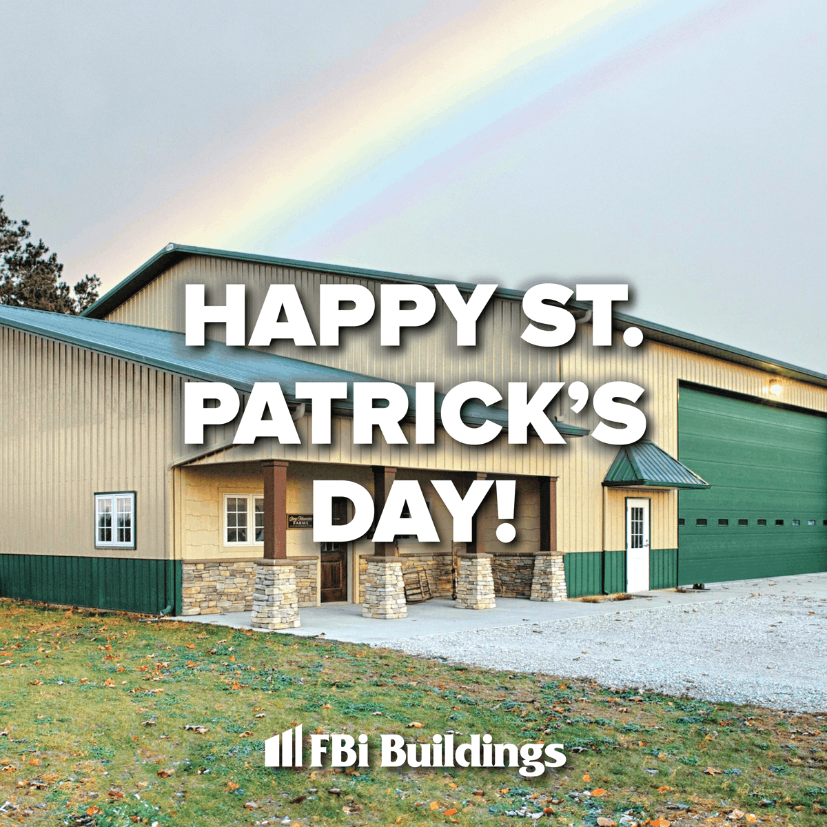 Happy #StPatricksDay from all of us at FBi Buildings! 🍀

Whether you're chasing rainbows or chasing your next pole barn project, we believe the real luck comes from hard work, quality craftsmanship, and a post-frame builder you can trust. 🌈