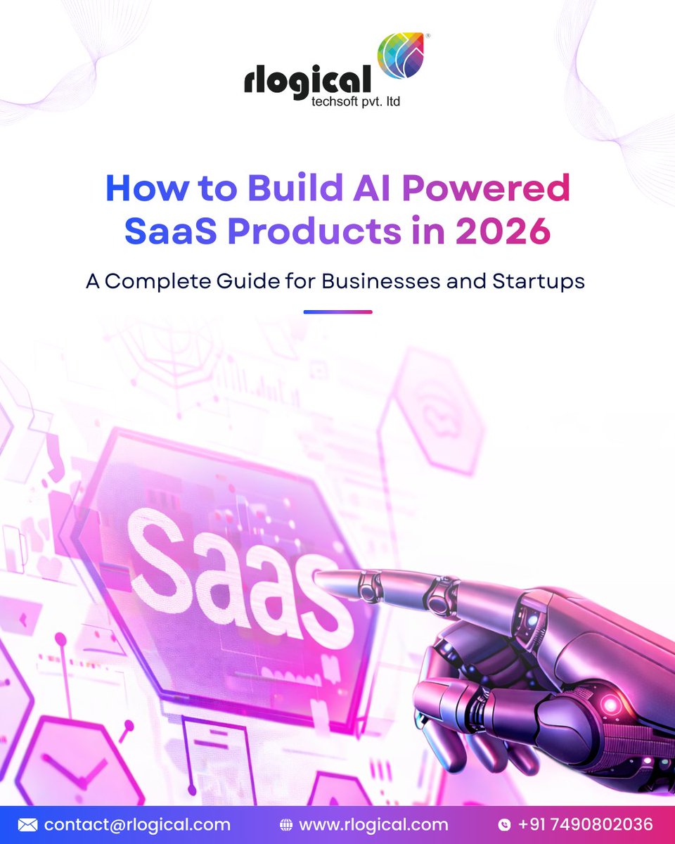 Rlogical's tweet image. 💡 Want to build an AI-powered SaaS product in 2026?

Here's your step-by-step roadmap 👇

✅ Validate your AI idea
 ✅ Choose the right tech stack
✅ Integrate smart AI features 
✅ Launch &amp;amp; scale fast 🚀

Read the complete guide: 🔗 rlogical.com/blog/how-to-bu…

#AISaaS #SaaSProduct