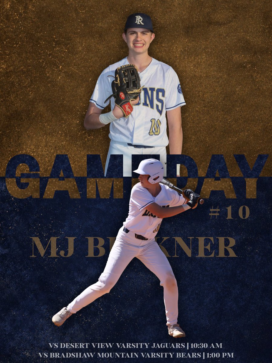 Day 2 in the Lancer Tournament.
🦁 10:30 AM vs. Desert View
🦁 1:00 PM vs. Bradshaw Mountain
The Lions are ready. ⚾️
#PRCALions #PRCABaseball #LionsBaseball