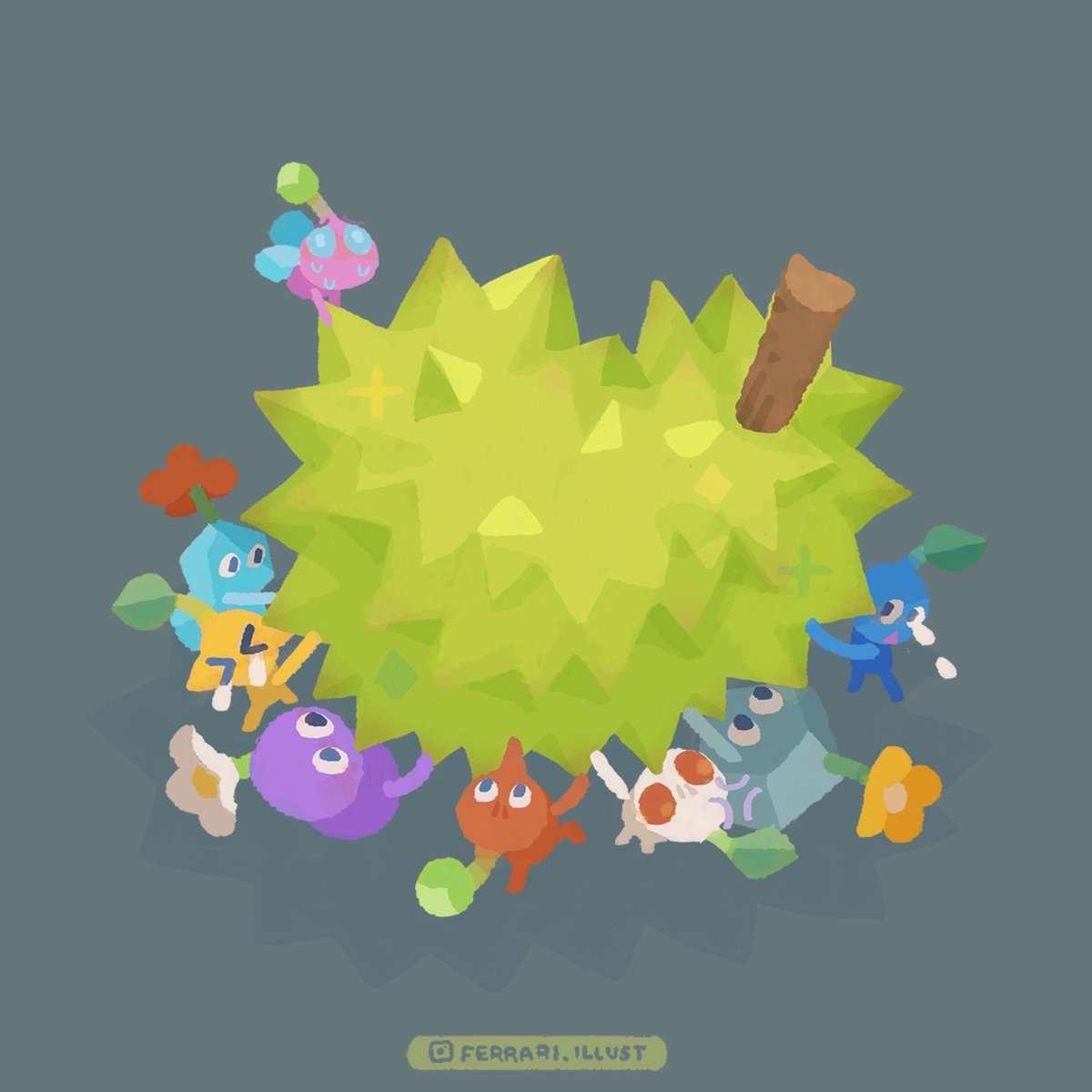 ferrari_illust's tweet image. Pikmins in Thailand be like: