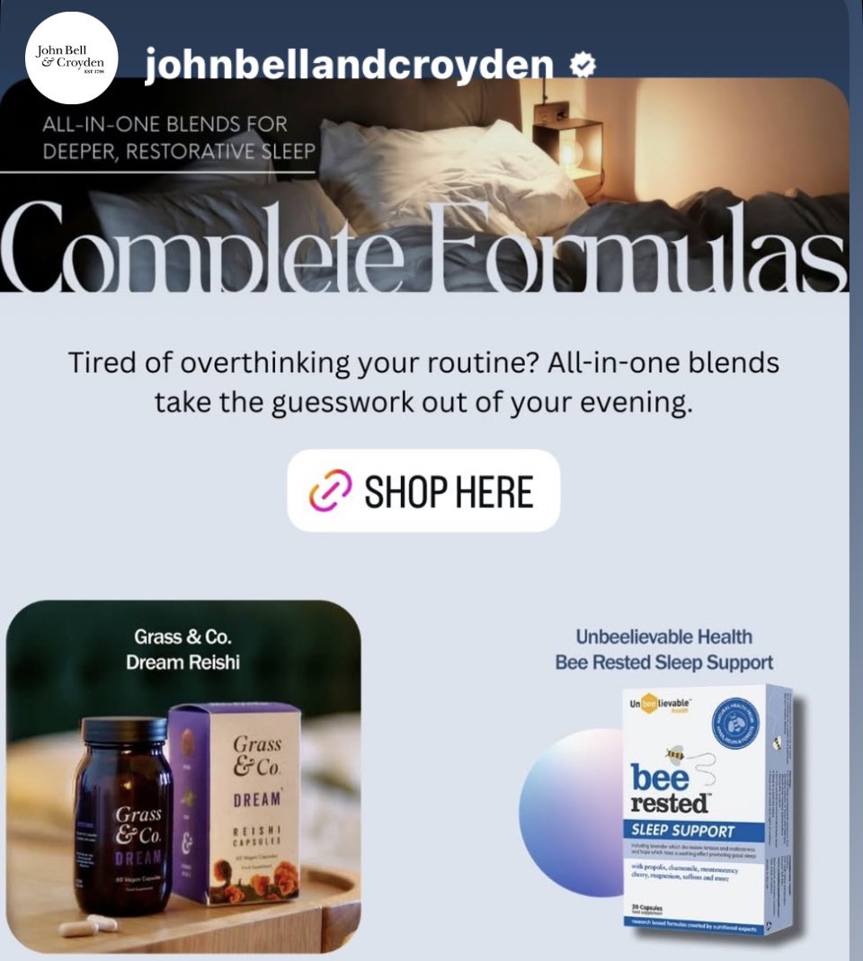 Unbeelievable's tweet image. All-in-one natural sleep formulas with a shoutout for Bee Rested. Formulated by nutritionists with Royal jelly, saffron, griffonia seed (5HTP), chamomile &amp;amp; lavender extracts &amp;amp; more. No fillers or excipients. Thanks @JohnBellCroyden London. 🐝
johnbellcroyden.co.uk/search?q=unbee… #insomnia
