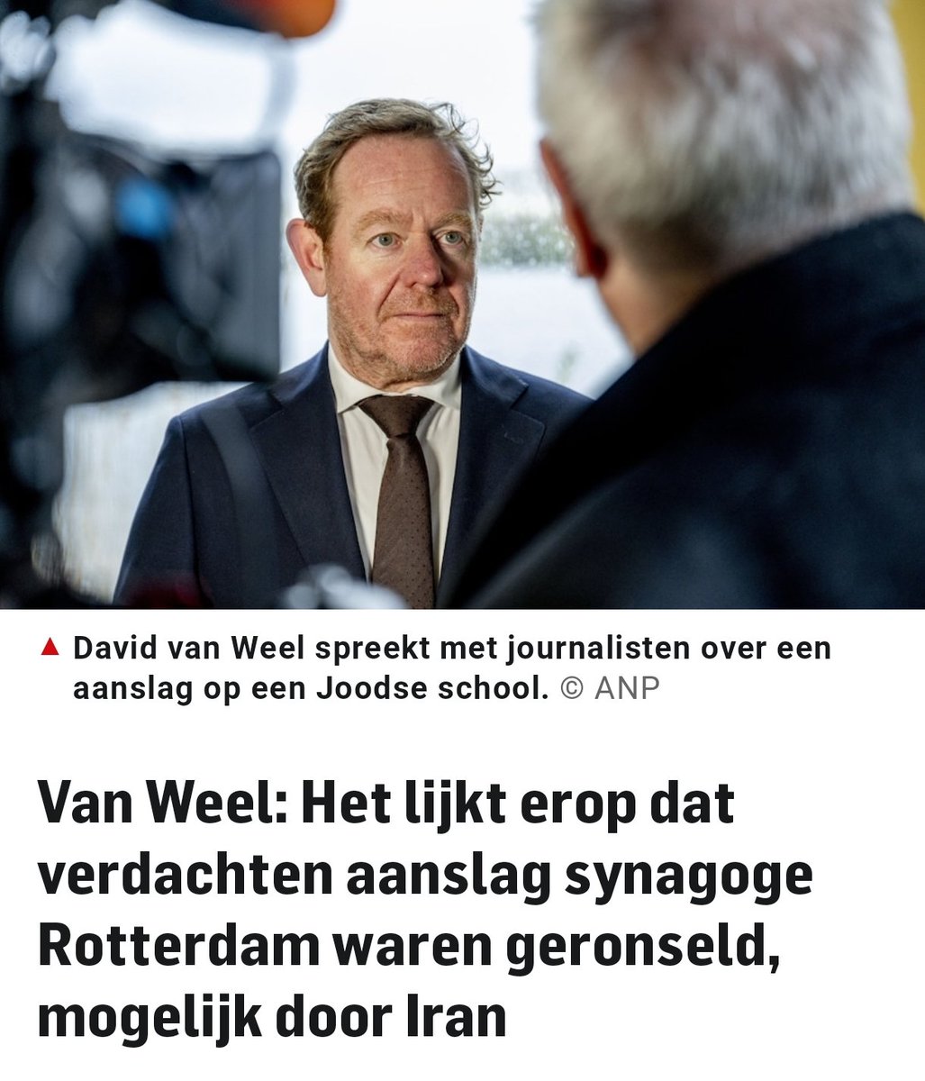 maartenbrink's tweet image. Alles wijst erop dat de verdachten van de aanslag op een #synagoge in #Rotterdam waren geronseld, zei minister David van Weel (J&amp;amp;V) in de Tweede Kamer. Hij houdt er rekening mee dat Iran erachter zat. Terreurbestrijder #NCTV waarschuwde er eerder al voor.

ad.nl/politiek/van-w…