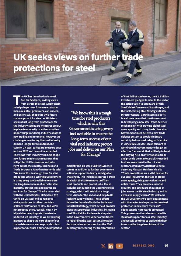 biz4biz's tweet image. The UK government has launched a six-week consultation to design new steel trade protections before current safeguards expire in June 2026.

Read: lnkd.in/gvph7Bmx 
Subscribe: lnkd.in/e-Aqk47F

#UKSteel #TradePolicy