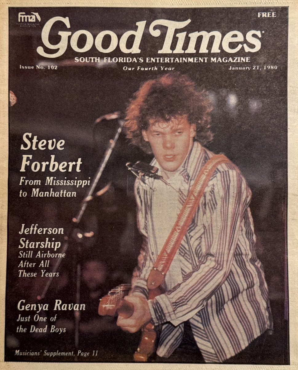 steveforberttwt's tweet photo. #TossbackTuesday Here's the front cover of Good Times magazine issue No. 102 from January 21, 1980 featuring a photo of me performing on stage.

#onthecover #magazinecover #folkrock #80smusic https://t.co/huD1sq1CvI