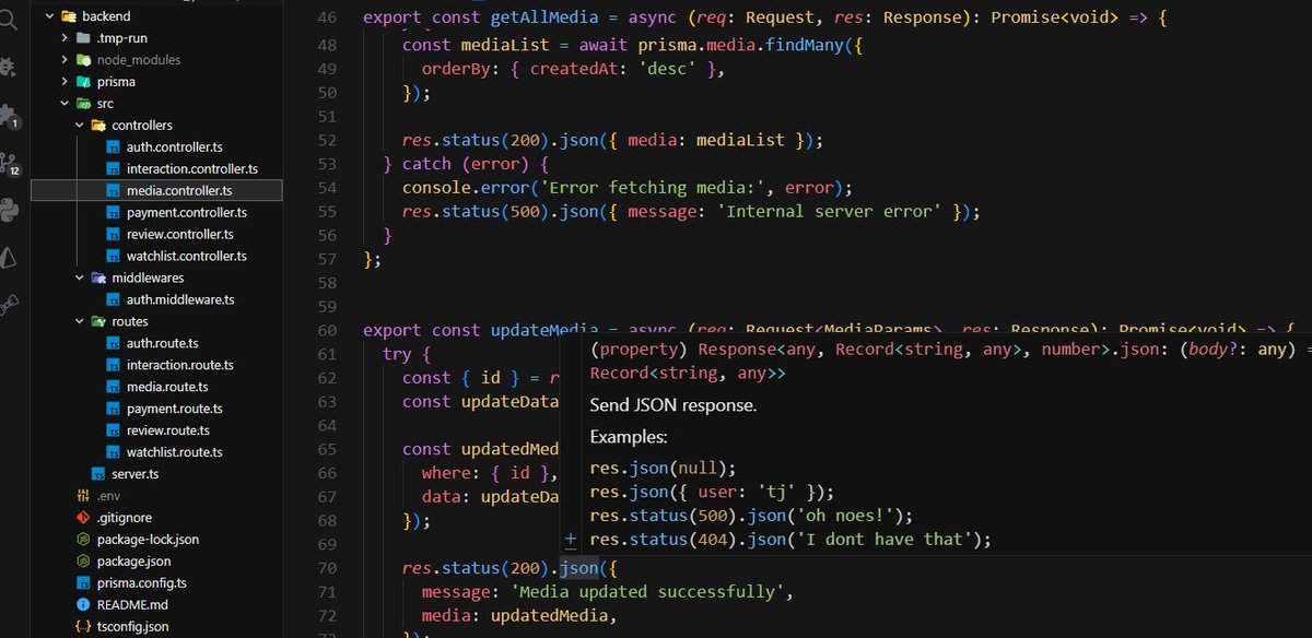 niloyhakimdev's tweet photo. Just finished building the backend of my project CineTube 🎬

Stack:
Node.js + Express + TypeScript
Prisma + PostgreSQL
JWT Auth + Stripe Payments
Built features like auth, media system, watchlist &amp; payments.

Now moving to frontend 🚀

#buildinpublic #100DaysOfCode #webdev https://t.co/uaf3R7CdyN