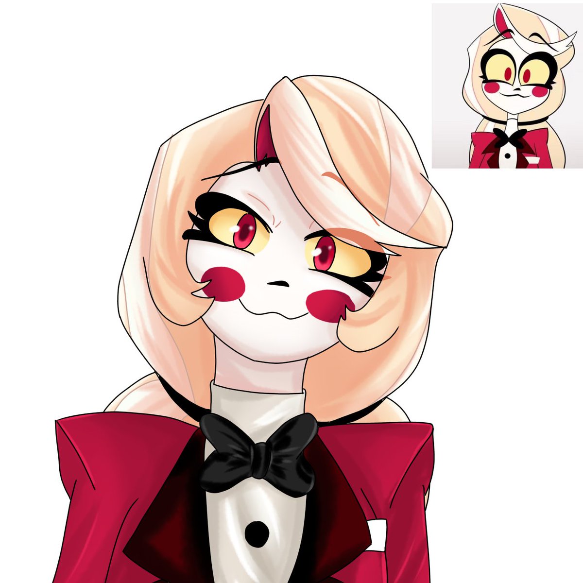 _Miss_Em_3's tweet photo. I'm trying to improve the colour somehow, but I don't think I'm managing it

#HazbinHotel  #HazbinHotelfanart #HazbinHotelCharlie https://t.co/XdOILA8fls