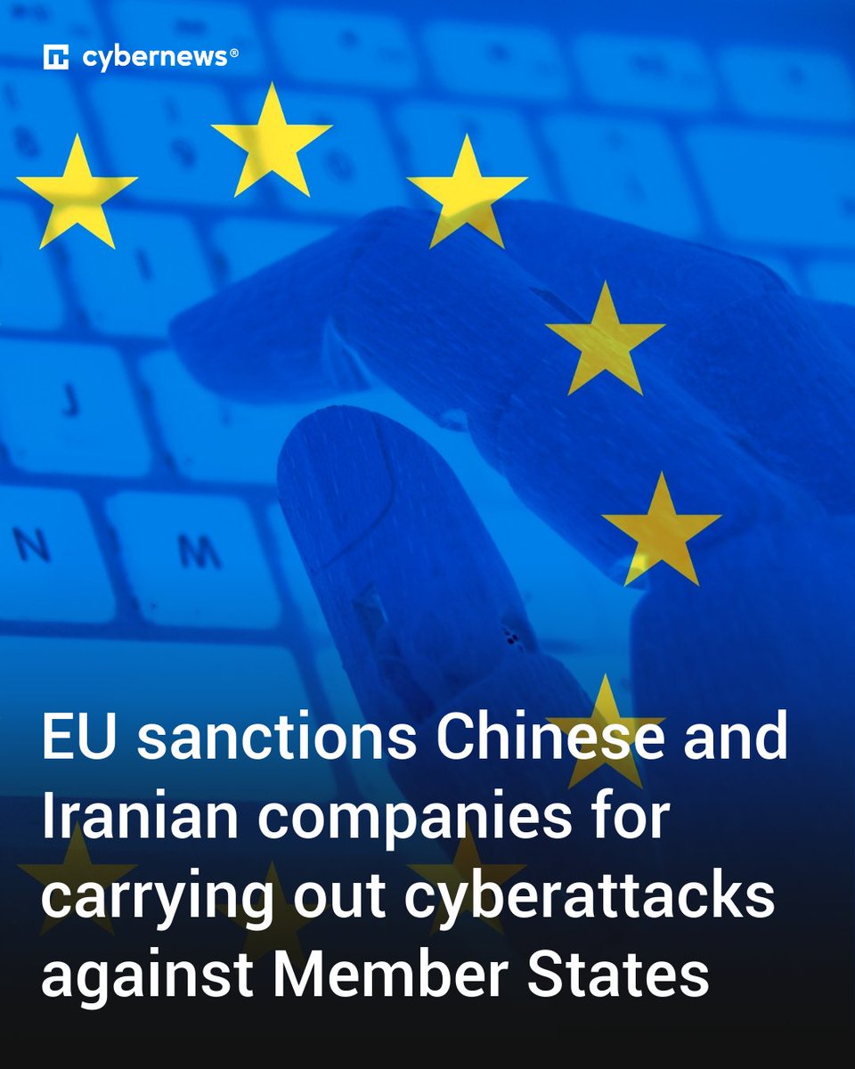 Cybernews's tweet image. The Council of the European Union has taken action against two Chinese tech companies, two Chinese nationals, and an Iranian tech company for executing cyberattacks.

Read more: cnews.link/eu-chinese-ira…

#Europe #China #cyberattack #cybersecurity
