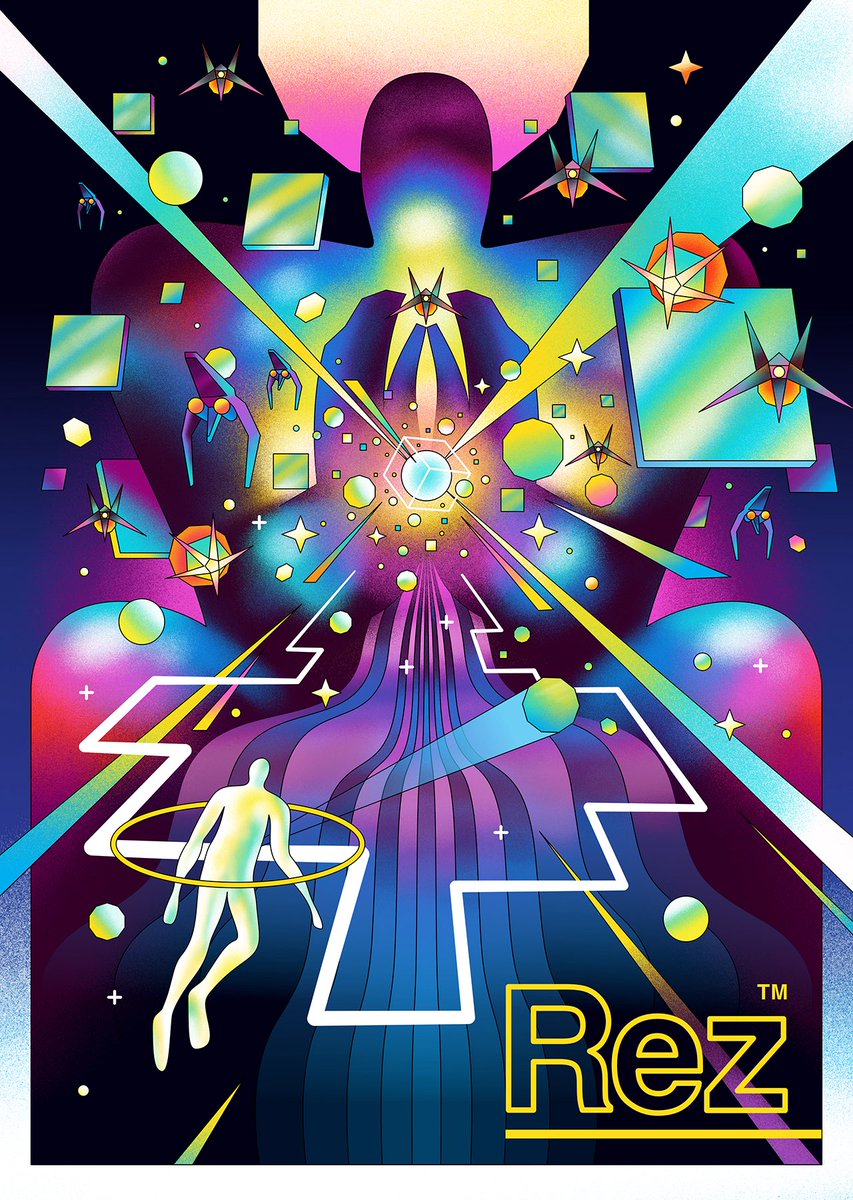 scott_balmer's tweet image. Some new personal work where I haven’t make a poster in a while and thought I’d base it on Rez since it offered something that I could play about with while keeping it all abstract and psychedelic in tone.

#illustration #illustrator #madeinaffinity #poster #videogame