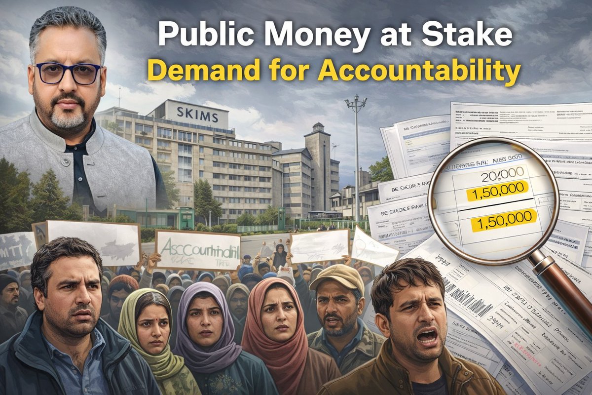 KhalidTufa29's tweet photo. Audit at Sher-i-Kashmir Institute of Medical Sciences under Ayushman Bharat Pradhan Mantri Jan Arogya Yojana exposes major irregularities.
Crores under-recovered, quietly fixed  no action taken.
Cover-up or accountability?
We demand a judicial inquiry.
#SKIMS #Corruption https://t.co/YIvkKENjhb