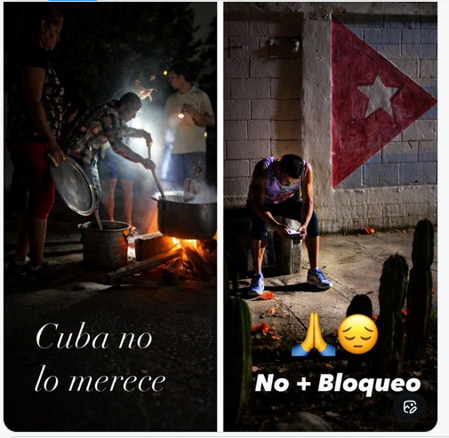 apagones de 20 horas y más en algunos lugares por la baja disponibilidad de combustible son consecuencias directas del BLOQUEO TOTAL de Trump. Es INHUMANO lo que le están haciendo al pueblo de Cuba por un capricho político #SanctiSpíritusEnMarcha #EléctricosEspirituanos