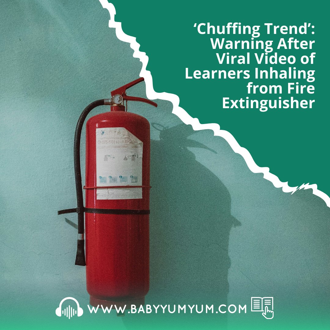BabyYumYumSA's tweet image. WATCH: A new 'chuffing' trend has surfaced in Johannesburg, where schoolchildren are inhaling the contents of fire extinguishers. 
The City of Johannesburg EMS warns that this is extremely dangerous.

👉 Read more:zurl.co/rtupT 

#BabyYumYum #BYY #Chuffing #Johannesburg