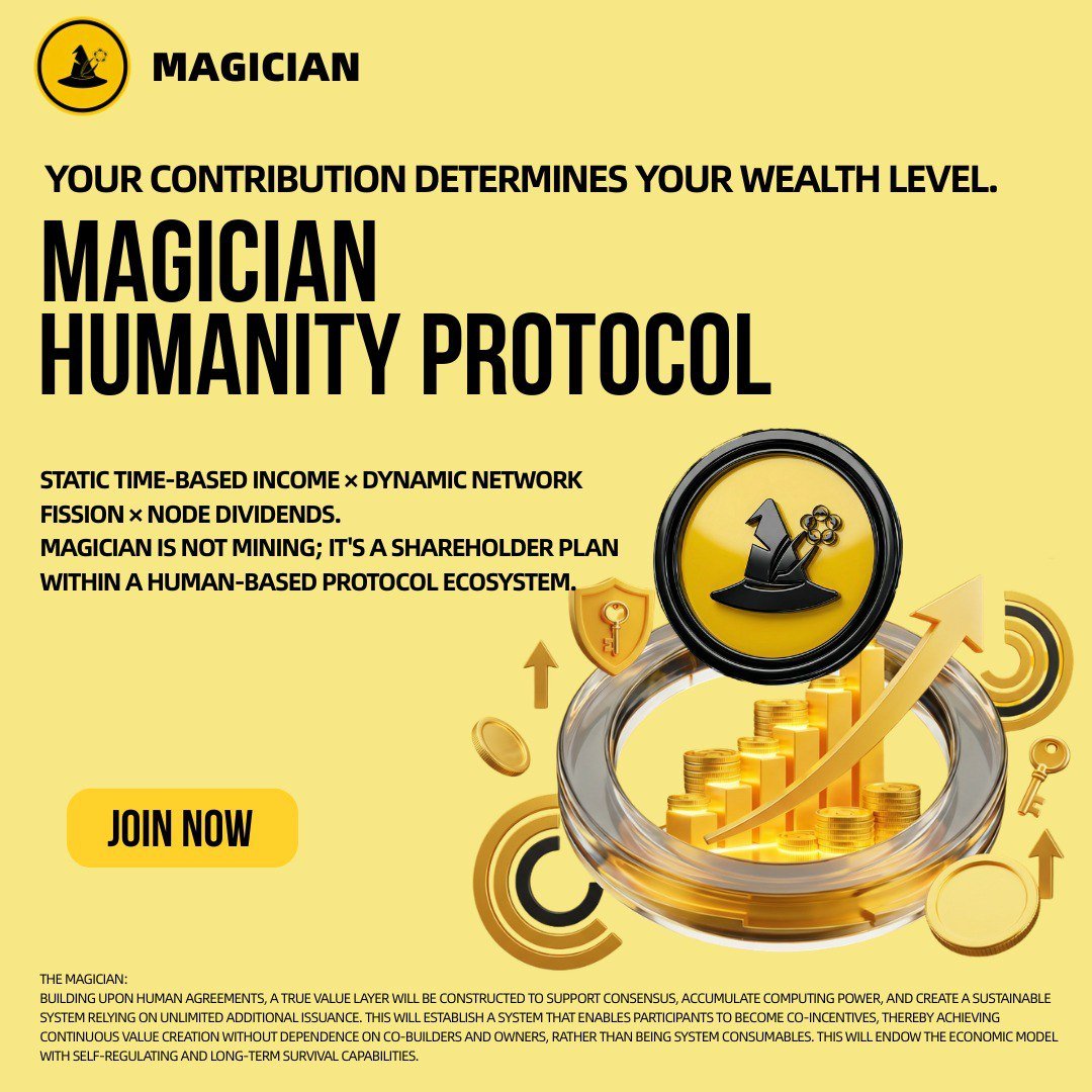 BanZw_'s tweet photo. Beyond the true identity of the human agreement,

the magician empowers every contributor to become a master.

Your contribution determines your wealth level.

This is DeFi 5.0.

#MAGICIAN https://t.co/vzjJtDiRzj