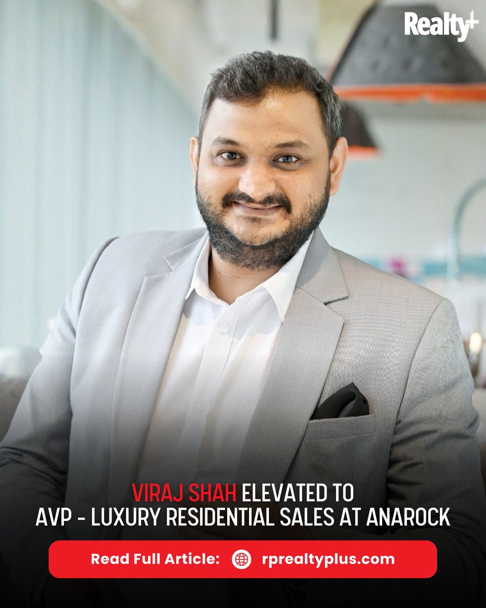RPRealtyPlus's tweet photo. Viraj Shah has been elevated to the role of AVP – Luxury Residential Sales at ANAROCK, strengthening the firm’s leadership in the high-end housing segment.

Read more: https://t.co/qvcBUKTwNT

#LeadershipUpdate #RealEstateNews #LuxuryHousing #ANAROCK #IndustryMoves https://t.co/uUMrqC2VMc