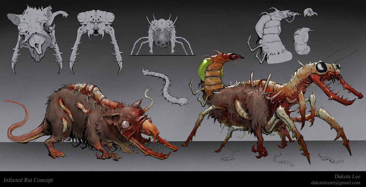 tat2kid714's tweet photo. The infected rat.
This year has made me realize how much I love creature design and horror. This piece cemented that for me.
I'm looking forward to taking on more projects that let me flex those muscles a bit more! https://t.co/Oyaz1CXFXc