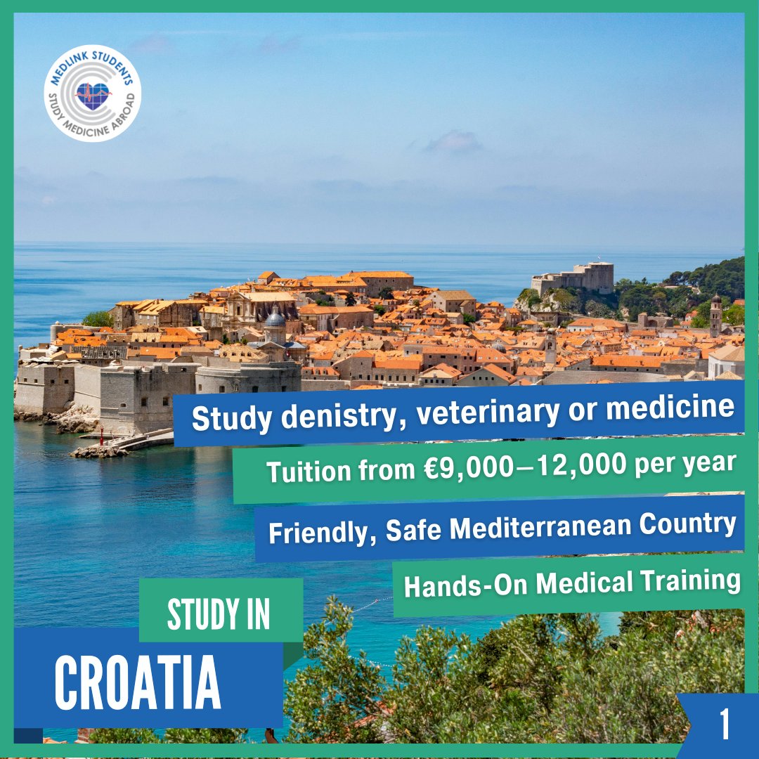 Medlinkstudents's tweet image. Dreaming of studying Medicine in Croatia? 🇭🇷✨

With English-taught programmes, globally recognised degrees, and a welcoming student life, Croatia is the perfect place for future doctors.

medlinkstudents.com/universities/s…

#MedlinkStudents #StudyMedicineInCroatia #FutureDoctor