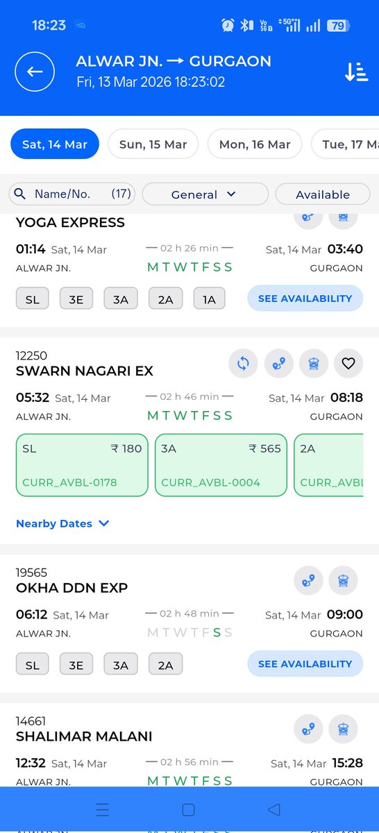 <a href="/RailMinIndia/">Ministry of Railways</a> स्वर्ण नगरी एक्सप्रेस 12249/50 ट्रेन का स्टॉपेज राजगढ़ RHG &amp; बांदीकुई BKI स्टेशनों पर देना चाहिए।

इस ट्रेन में जयपुर से गुड़गांव तक 200+ तक सीटें खाली रहती हैं और रेवाड़ी जा कर 1 घंटे खड़ी रहती हैं।

<a href="/AshwiniVaishnaw/">Ashwini Vaishnaw</a>
<a href="/byadavbjp/">Bhupender Yadav</a> 
<a href="/RailMinIndia/">Ministry of Railways</a> 
<a href="/alwar_junction/">Alwar junction UNOFFICIAL</a> 
<a href="/BKIJUNCTION/">BANDIKUI JUNCTION-BKI (NWR) UNOFFICIAL</a>