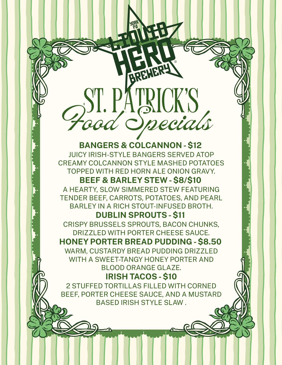 Join us for some shenanigans tonight starting at 4PM with happy hour 4-6, Taco Tuesday, BINGO from 7-9PM, and some great food and drink specials!