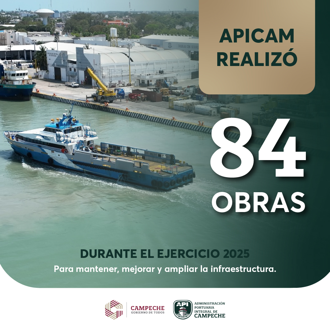 AgapitoCeballos's tweet image. Para mantener, mejorar y ampliar la infraestructura, la #Apicam realizó  84 obras durante el ejercicio 2025. #GobiernoDeTodos Layda Sansores.