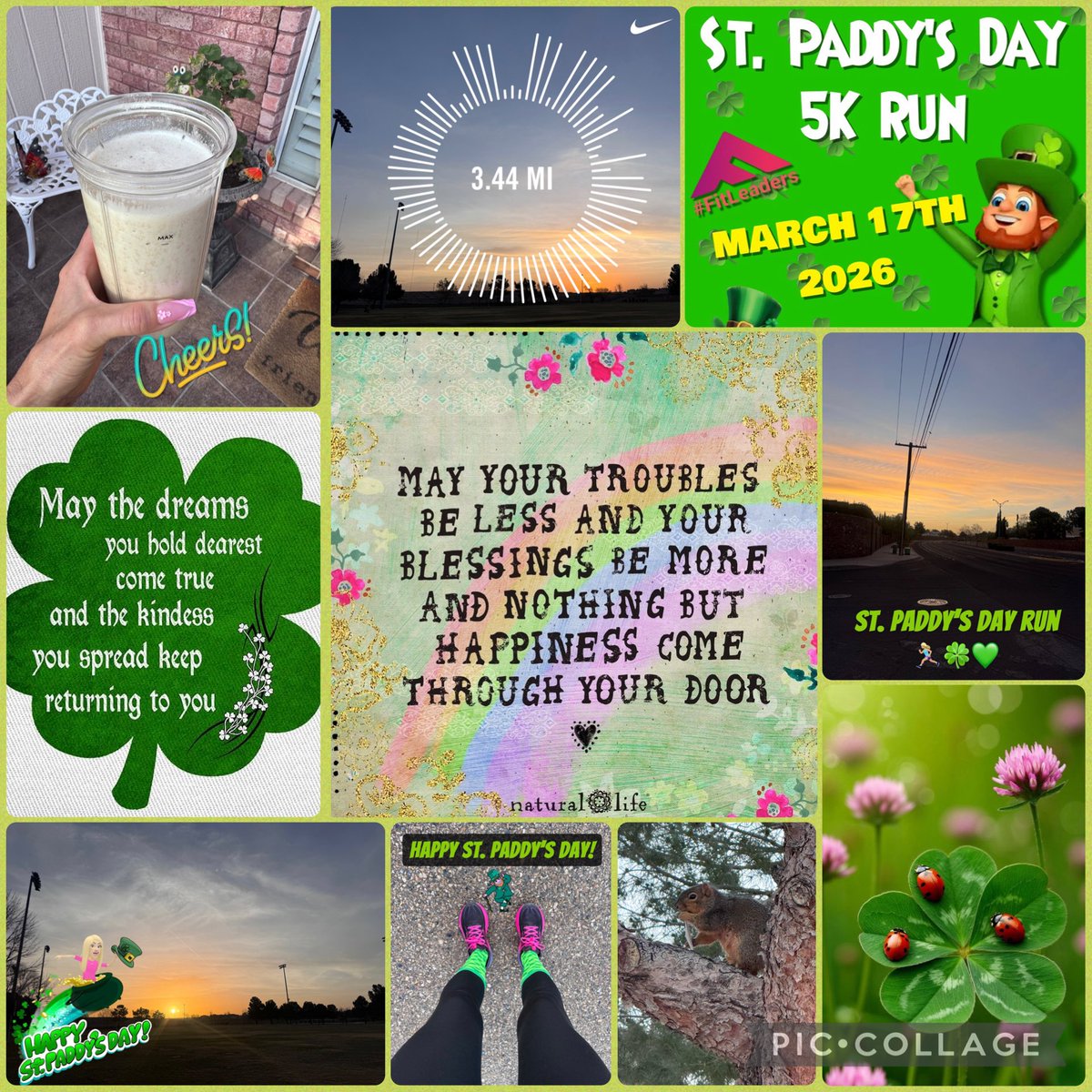 ValChavez2024's tweet image. ☘️🍀 Happy #StPatricksDay! 🍀☘️ ~May love &amp;amp; laughter light your days. ~ Irish Blessing 🍀🐞🌈💚 A #BlessedAndGrateful 5K run 🏃🏼‍♀️ on this beautiful #StPaddysDay morning! Have a #HappyTuesday! 💕☀️🌸☕️ #RunHappy #FitLeaders @zjgalvan @DiocelinaBelle @educategalore @DrShaunPerez