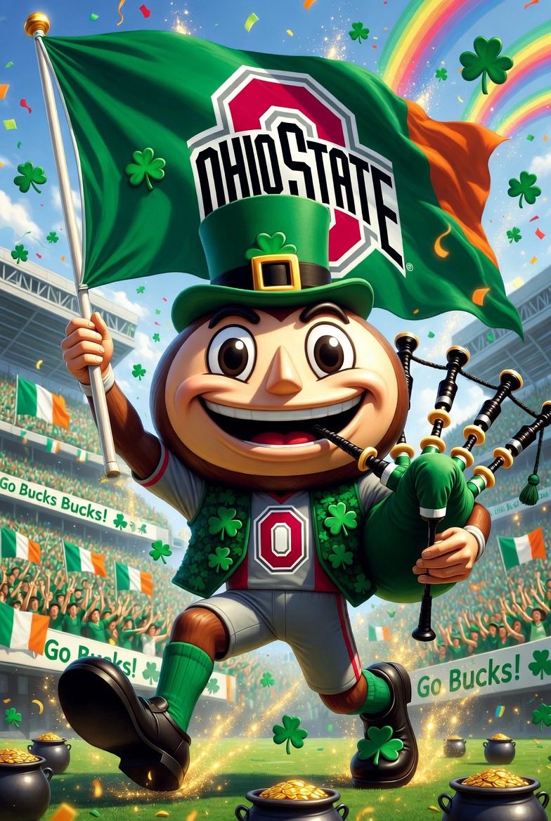 Buckeye_Nation's tweet photo. Happy St. Patrick’s Day!! ☘️ 

O—H!!

#GoBucks 🌰 https://t.co/x209HEMZgA