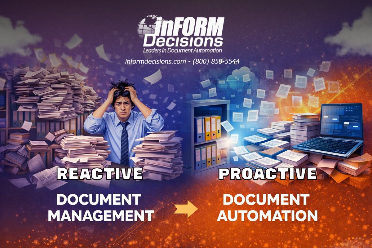 inFORMDecisions's tweet photo. Document Management improves organization, security &amp; searchability. Automation increases productivity, accuracy, and speed. inFORM Decisions advanced systems can combine both, using automation to classify and index documents within a management system. 
https://t.co/9yi6MHVim7 https://t.co/8XU9YtKI7x